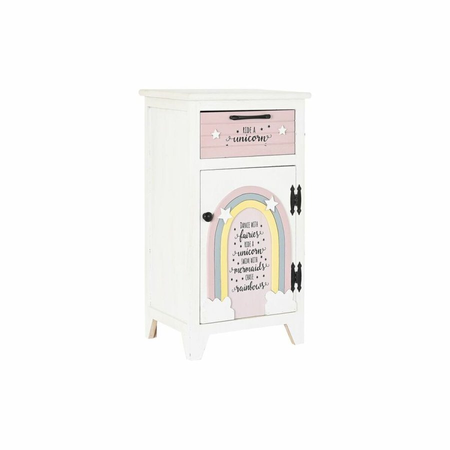 Natbord DKD Home Decor Brns Gr Pink Hvid Gul (40 x 29 x 73,5 cm) #21