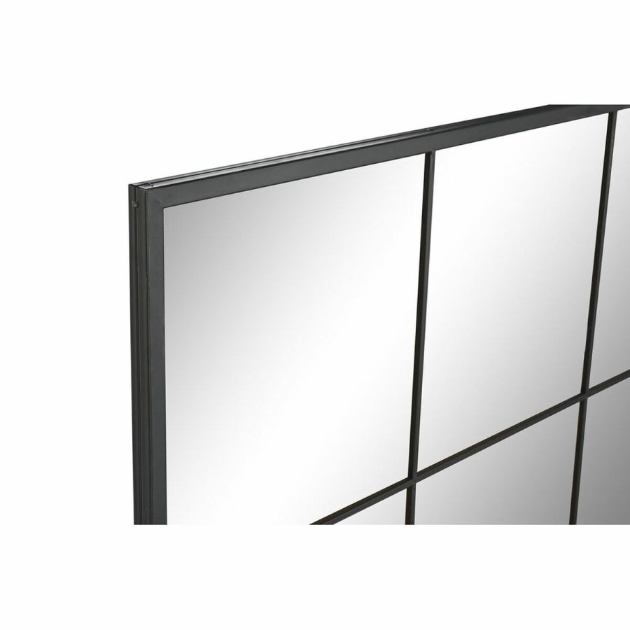 Vgspejl DKD Home Decor Sort Krystal Jern Spejl Vindue 90 x 1 x 120 cm 90 x 1,8 x 120 cm #2