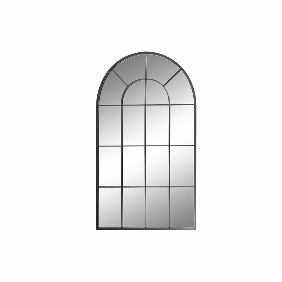Vgspejl DKD Home Decor Sort Krystal Jern Spejl Vindue 70 x 2,5 x 120 cm 70 x 1,8 x 120 cm #1