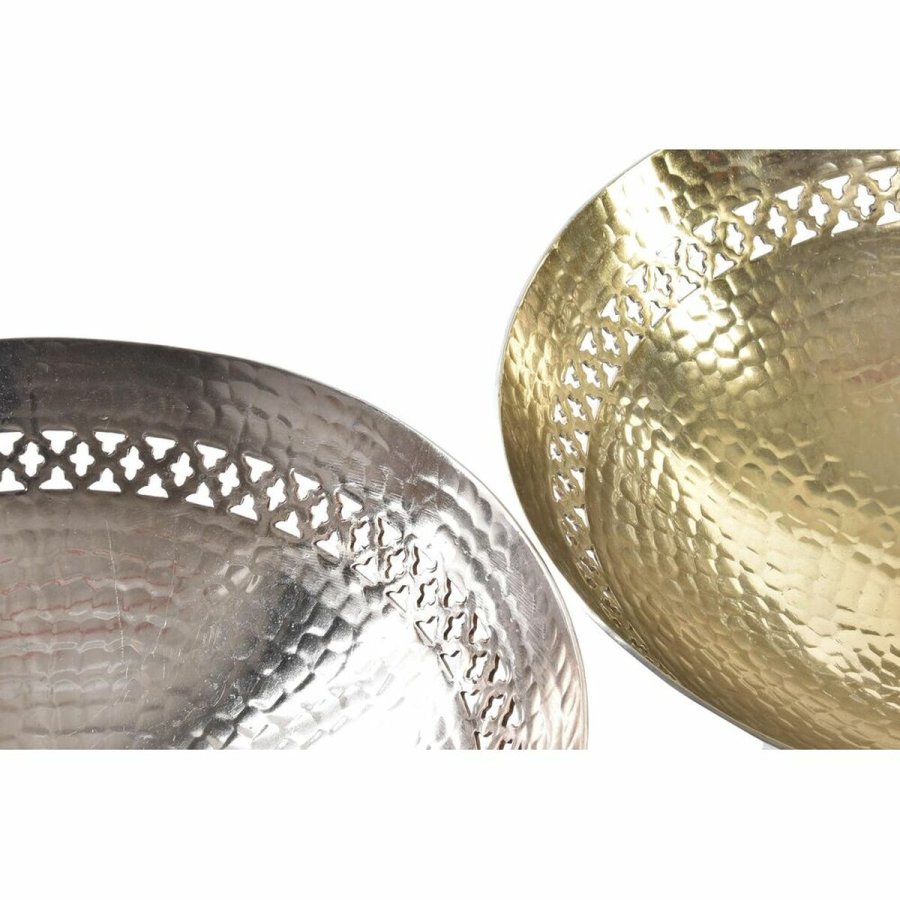 Borddekoration DKD Home Decor Kobber Gylden Aluminium 34 x 34 x 20 cm (2 enheder) #2