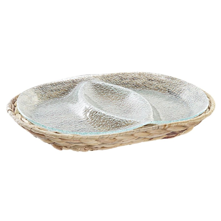 Snack bakke DKD Home Decor 38 x 25 x 4 cm Krystal Natur Gennemsigtig #1