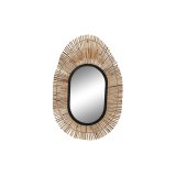 Vgspejl DKD Home Decor Sort Natur Bali 63 x 1,5 x 92 cm #1