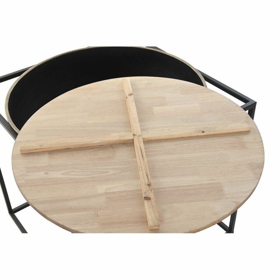 Sofabord DKD Home Decor Brun Sort Tr Metal 64 x 64 x 62,5 cm #4