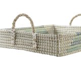 Bakkest DKD Home Decor Hvid Turkisbl Natur 48 x 38 x 15 cm (2 enheder) #4