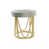 Fodsttte DKD Home Decor Natur Turkisbl Hvid Spanskrr Tropisk Havgrs (41 x 41 x 42 cm) #1
