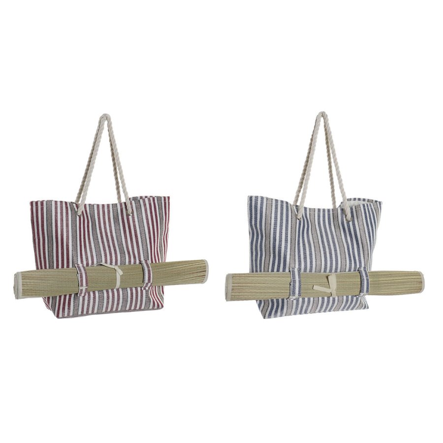 Strandtaske DKD Home Decor Rd Bl Polyester (50 x 16 x 36 cm) (2 enheder) #1