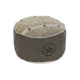 Pude DKD Home Decor Gulv Beige Polyester Bomuld Lder Vintage (50 x 50 x 34 cm) #1