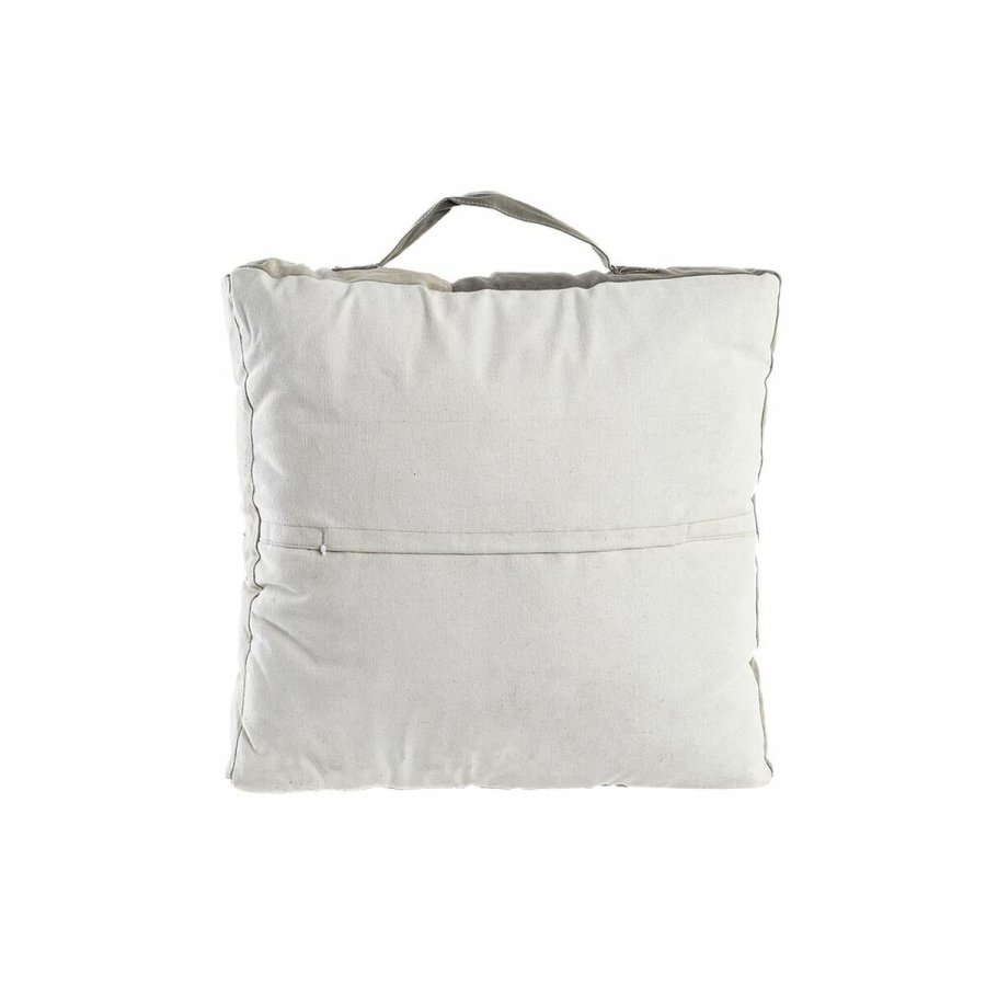 Pude DKD Home Decor Gulv Beige Brun Polyester Bomuld Lder Stjerne Aluminium Vintage (50 x 14 x 50 cm) #2