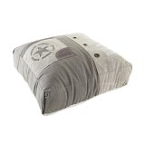 Pude DKD Home Decor Gulv Beige Brun Polyester Bomuld Lder Stjerne Aluminium Vintage (50 x 14 x 50 cm) #1