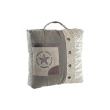 Pude DKD Home Decor Gulv Beige Brun Polyester Bomuld Lder Stjerne Aluminium Vintage (50 x 14 x 50 cm) #4