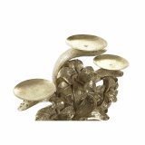 Kandelaber DKD Home Decor 26 x 12 x 23 cm Blomst Gylden Harpiks #2