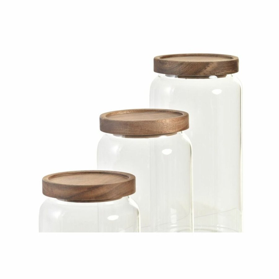 St med 3 Dser DKD Home Decor Akacie Borosilikatglas (1 L) (400 ml) (700 ml) (3 Dele) #7