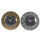 Vgur DKD Home Decor 48,5 x 6 x 48,5 cm Krystal Slvfarvet Sort Gylden Jern (2 enheder) #1
