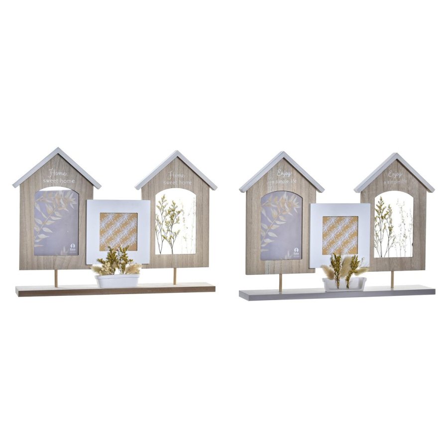 Fotoramme DKD Home Decor Tr Blomst Natur (42 x 7 x 29 cm) (2 enheder) #1