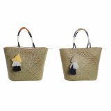 Strandtaske DKD Home Decor Orange Natur Marinebl Fiber 49 x 18 x 37 cm (2 enheder) #1
