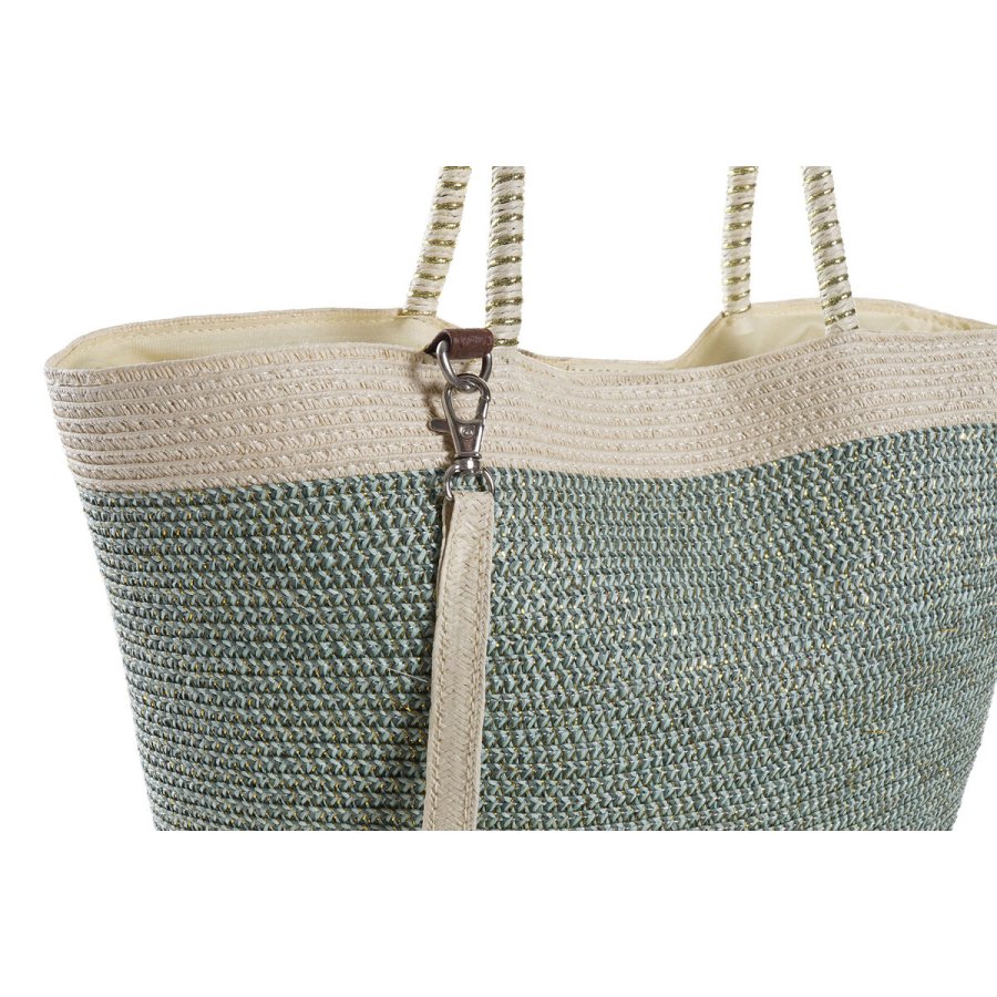 Strandtaske DKD Home Decor Brun Grn Beige Mint Fiber 43 x 10 x 28 cm (2 enheder) #2