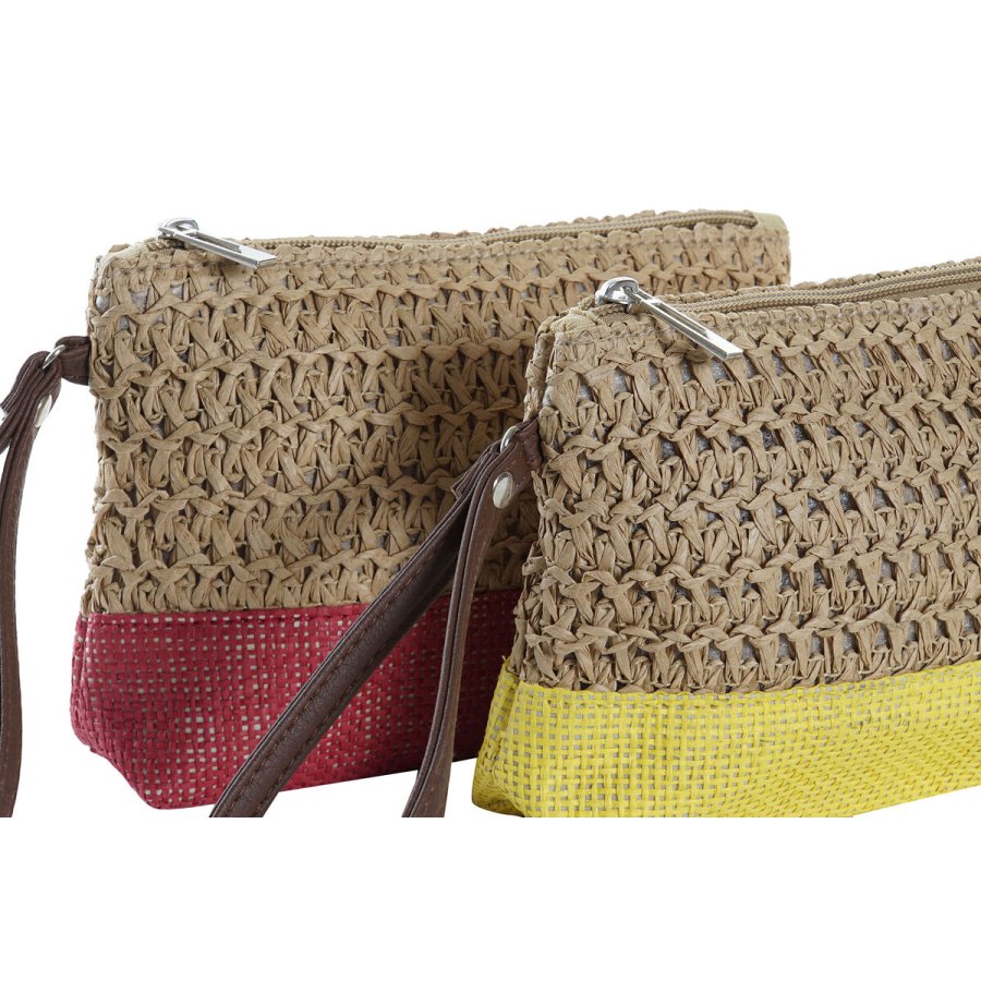 Toilettaske DKD Home Decor Fiber Gul Bl Hvid Rd Beige (4 enheder) #3