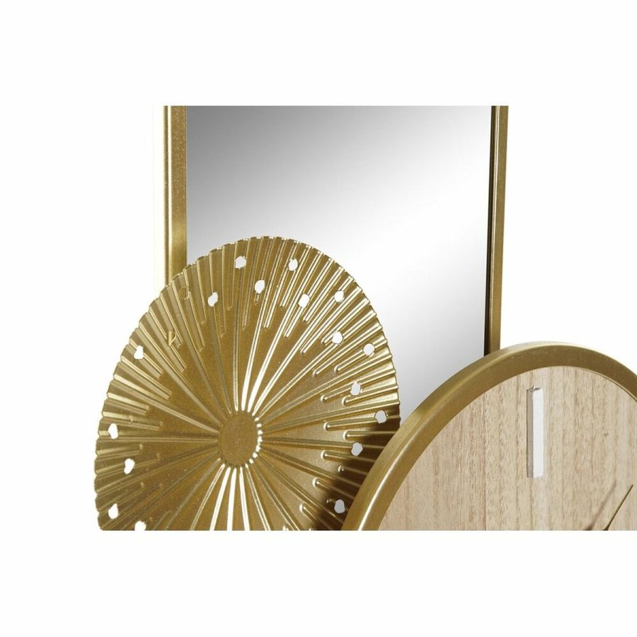 Namizna ura DKD Home Decor 26 x 8 x 53 cm Spejl Natur Gylden Metal Tr MDF #5
