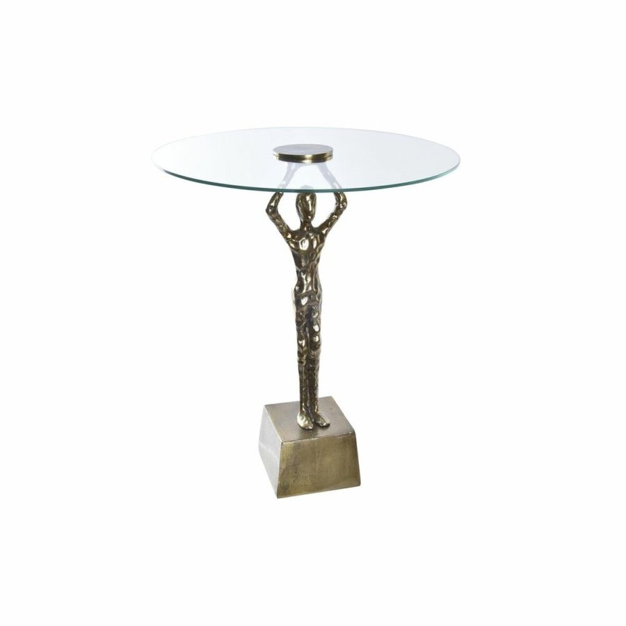 Sofabord DKD Home Decor Krystal Gylden Aluminium 46 x 46 x 57 cm #1