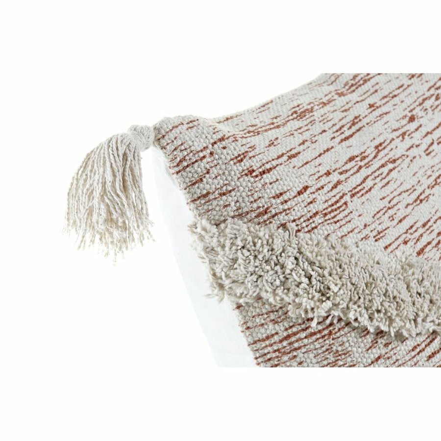 Pude DKD Home Decor Beige Orange 45 x 10 x 45 cm Frynse #4