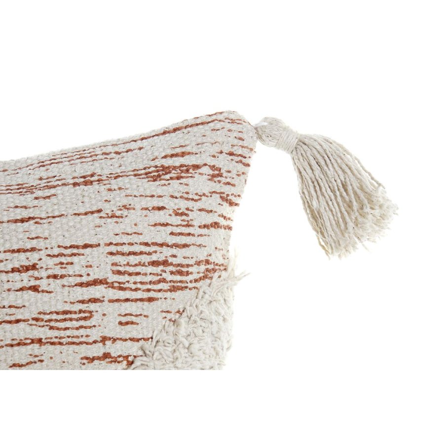 Pude DKD Home Decor Beige Orange 45 x 10 x 45 cm Frynse #2