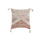 Pude DKD Home Decor Beige Orange 45 x 10 x 45 cm Frynse #1