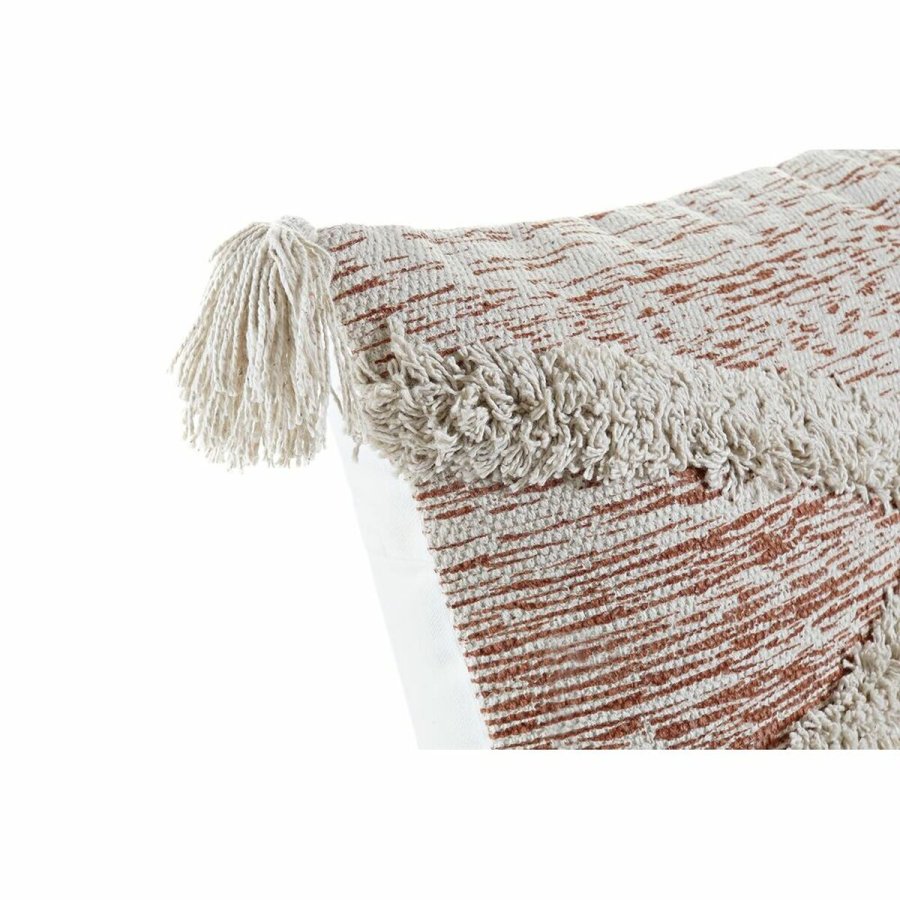 Pude DKD Home Decor 60 x 10 x 30 cm Beige Orange Frynse #4