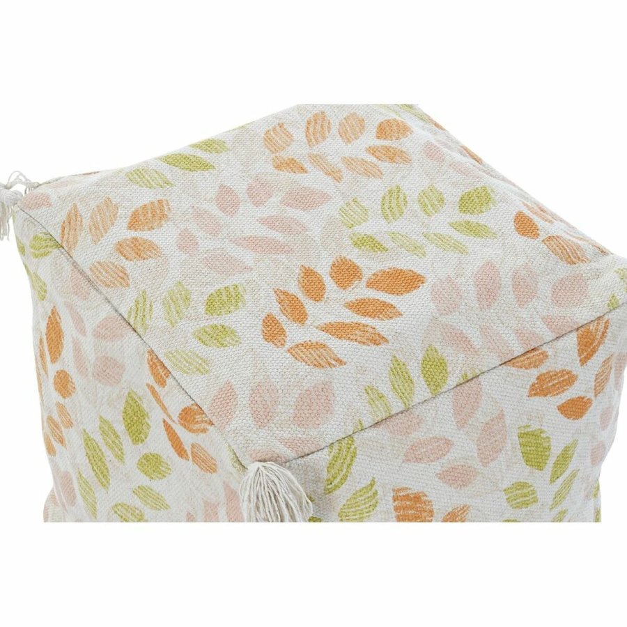 Floor cushion DKD Home Decor Beige Blad af en plante Shabby Chic 40 x 40 x 40 cm #4