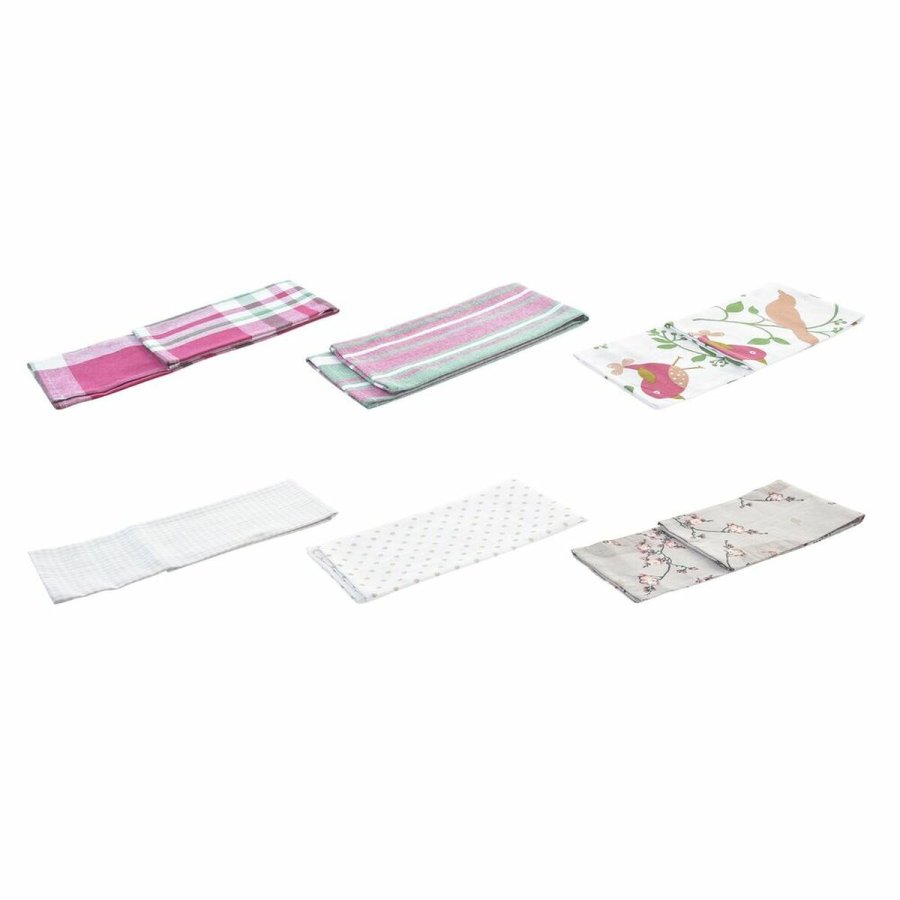 S�t med kl�der DKD Home Decor Brun R�d Gr�n Beige 60 x 0,5 x 40 cm Cvetlice Fugle #2