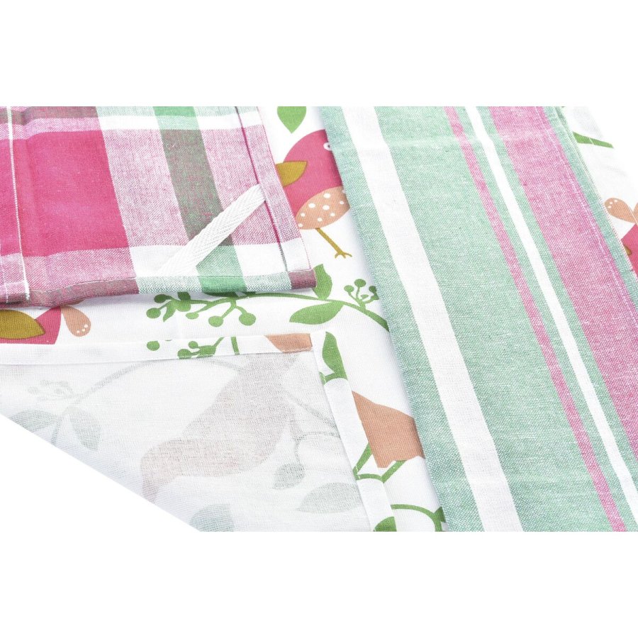 S�t med kl�der DKD Home Decor Brun R�d Gr�n Beige 60 x 0,5 x 40 cm Cvetlice Fugle #3