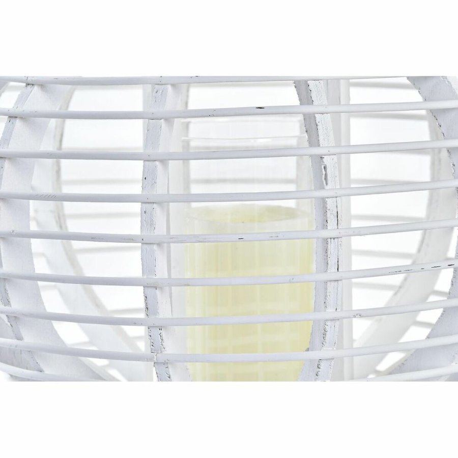 Lanterna DKD Home Decor Krystal Hvid Bambus (35 x 35 x 29 cm) #2