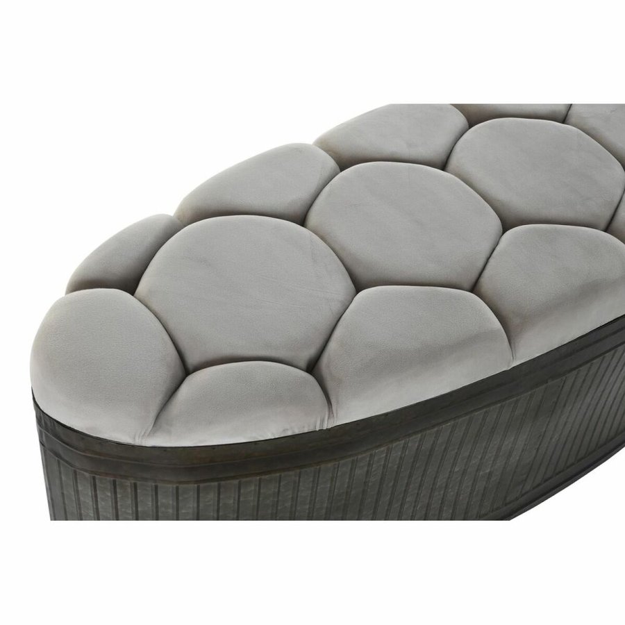 Stol DKD Home Decor   Beige Metal Polyester Mrkebrun (121 x 44 x 47,5 cm) #13