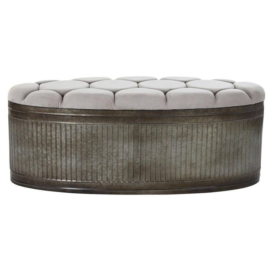 Stol DKD Home Decor   Beige Metal Polyester Mrkebrun (121 x 44 x 47,5 cm) #9