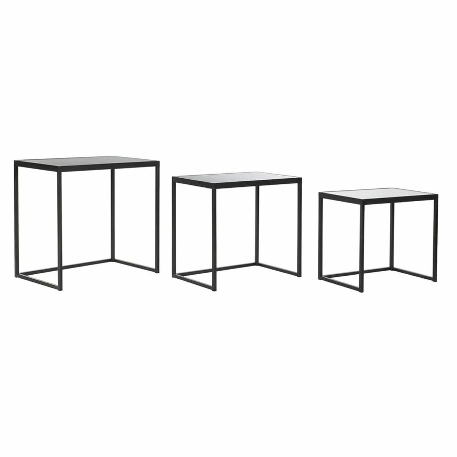 Set med 3 sm borde DKD Home Decor Sort 58 x 36,5 x 53,5 cm #1