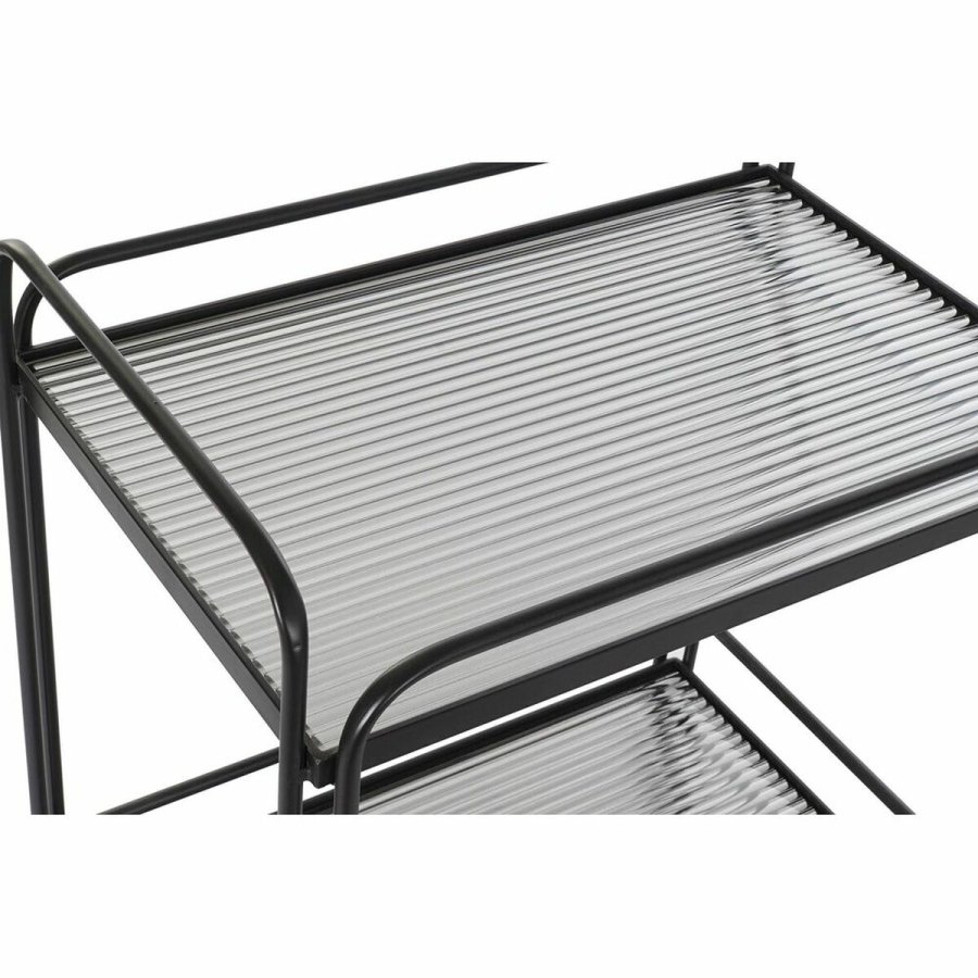 Servirni voziek DKD Home Decor Sort Metal Krystal 60,5 x 40,5 x 75,5 cm #2