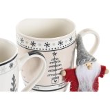 Krus DKD Home Decor Pink Sort Bone China Porceln (360 ml) (2 enheder) #7