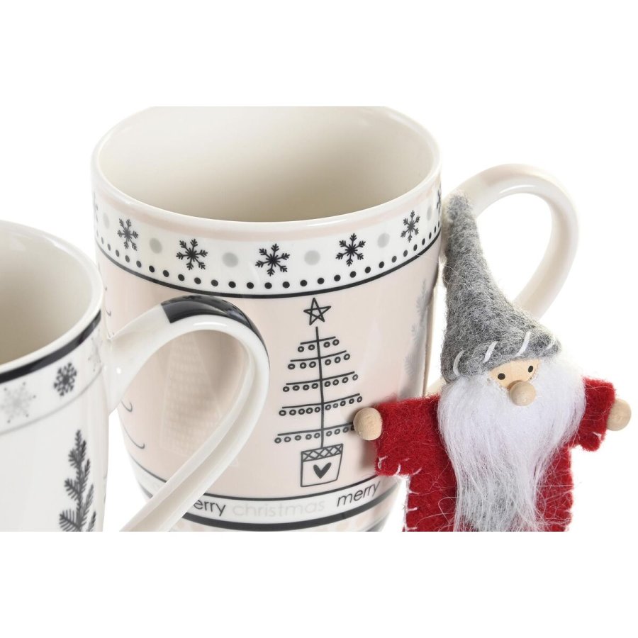 Krus DKD Home Decor Pink Sort Bone China Porceln (360 ml) (2 enheder) #7