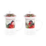 Tekopper DKD Home Decor Ptica Krystal Porceln Rd (300 ml) (2 enheder) #1