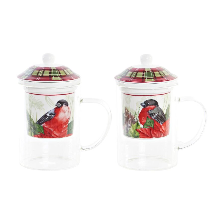 Tekopper DKD Home Decor Ptica Krystal Porceln Rd (300 ml) (2 enheder) #1