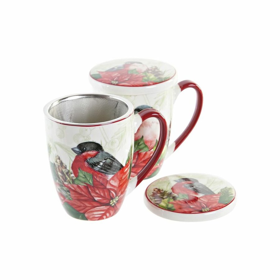 Tekopper DKD Home Decor Ptica Porceln Rd Grn (380 ml) (2 enheder) #4
