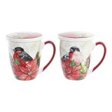 Tekopper DKD Home Decor Ptica Porceln Rd Grn (380 ml) (2 enheder) #1