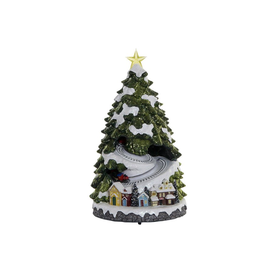 Juletr DKD Home Decor Bevgelse LED Lys Musical Multifarvet Harpiks 23 x 23 x 42 cm (3 enheder) #1