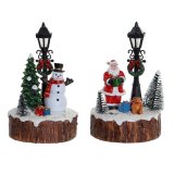 Dekorativ figur DKD Home Decor LED Lys Harpiks Sne dukke (9 x 9 x 13 cm) (2 enheder) #1