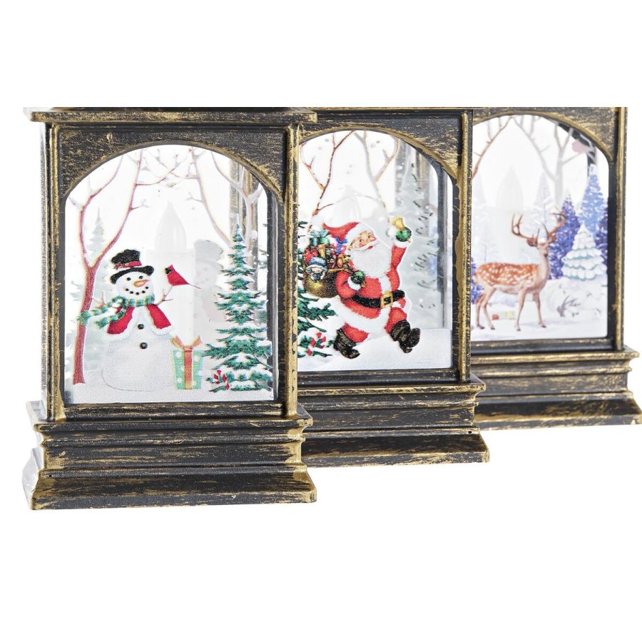 Lysdekoration DKD Home Decor Jul Sort Gylden (7 x 4 x 13,5 cm) (3 enheder) #9