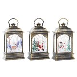 Lysdekoration DKD Home Decor Jul Sort Gylden (7 x 4 x 13,5 cm) (3 enheder) #1