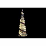 Indretning DKD Home Decor Kegler Jul LED Hvid Sort Rd Natur Slvfarvet 20 x 20 x 80 cm (3 Dele) #13