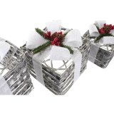 Spil med Dekorative sker DKD Home Decor LED Hvid Rd Grn Slvfarvet Metal snefald 25 x 25 x 29 cm (3 Dele) #5