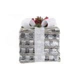 Spil med Dekorative sker DKD Home Decor LED Hvid Rd Grn Slvfarvet Metal snefald 25 x 25 x 29 cm (3 Dele) #9