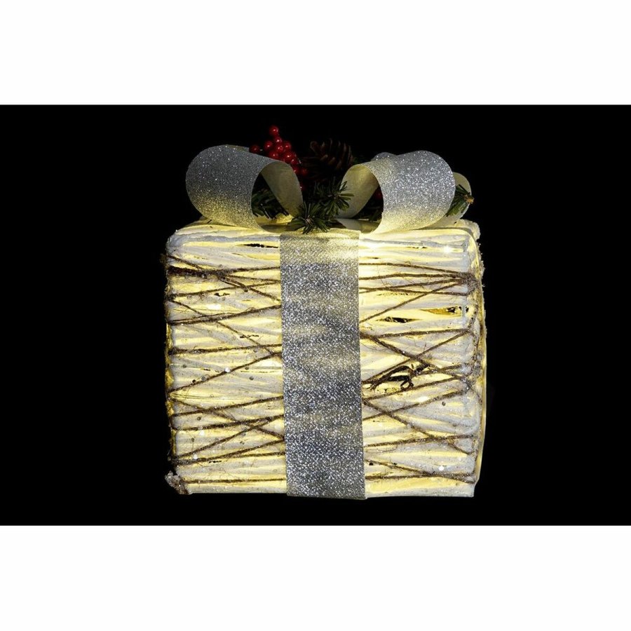 Spil med Dekorative sker DKD Home Decor LED Hvid Slvfarvet 25 x 25 x 28 cm (3 Dele) #13