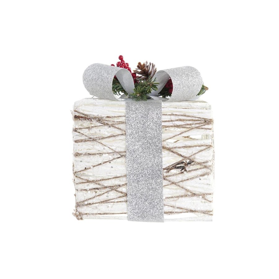 Spil med Dekorative sker DKD Home Decor LED Hvid Slvfarvet 25 x 25 x 28 cm (3 Dele) #9